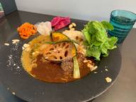 ビーフ&マスタードシュリンプあいがけカレー