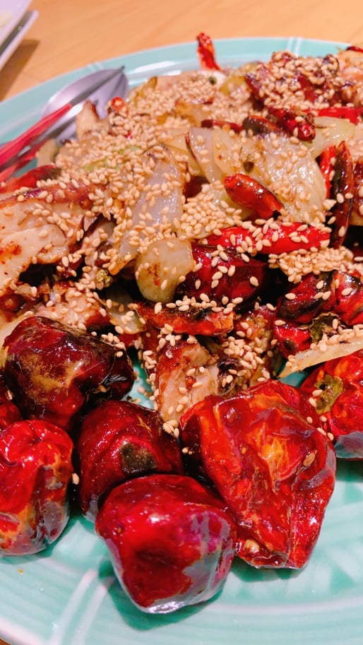 鶏の四川唐辛子炒め