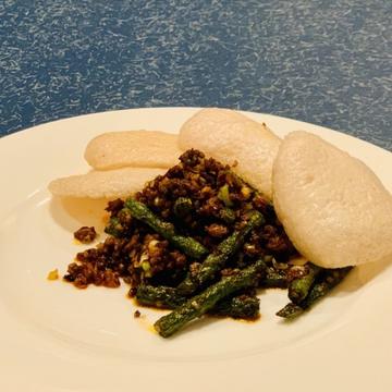 インゲン豆の香り炒め 辛め