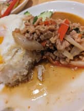 鶏ひき肉の辛口ガパオ炒めご飯 辛口