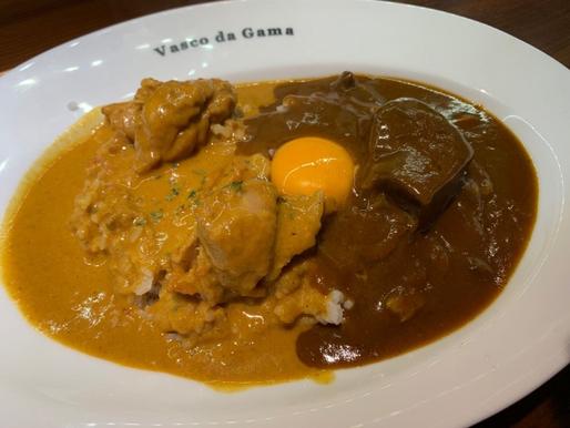 バターチキンとゴロゴロ肉のあいかけカレー