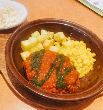 スパイシートマトハンバーグ ランチ 1トウガラシ