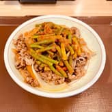 ニンニクの芽牛丼
