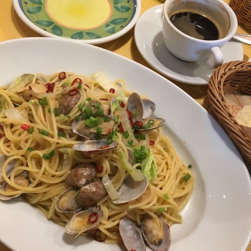 あさりと白菜のペペロンチーノ 一番辛い