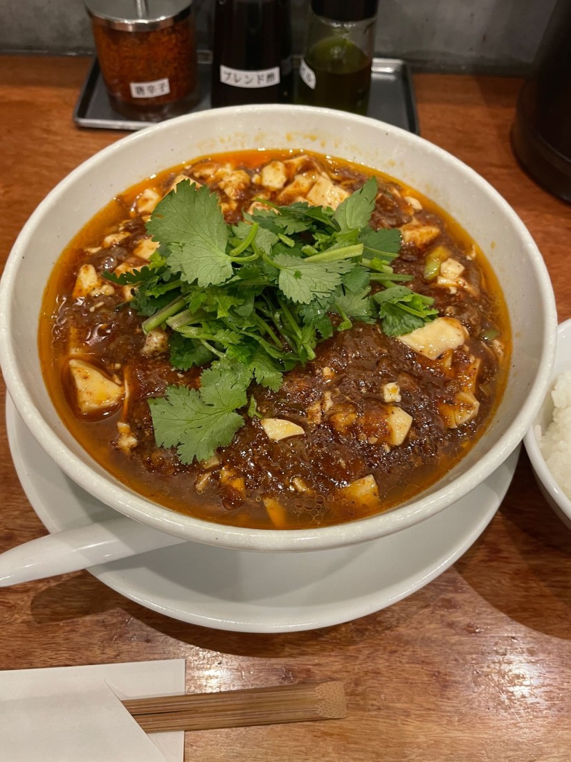 パクチー麻婆麺 辛さ激増し、痺れ激増し