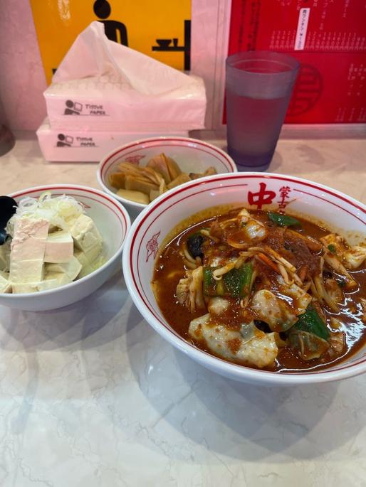 冷やし味噌野菜  野菜大盛り 辛さ3倍 豆腐変更