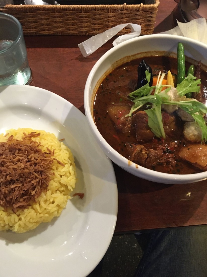 角煮カレー 黒 10番 TPつくね、フライドオニオン