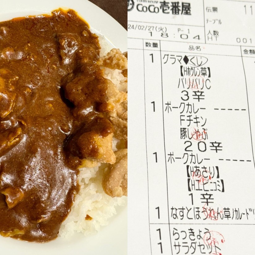 フライドチキン豚しゃぶポークカレー 20辛