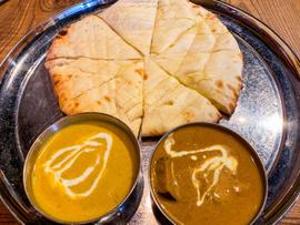 ２カレーセット(日替わり、シーフード) チーズナンに変更 激辛