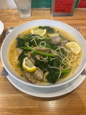 アサリと菜花のちょい辛塩レモン