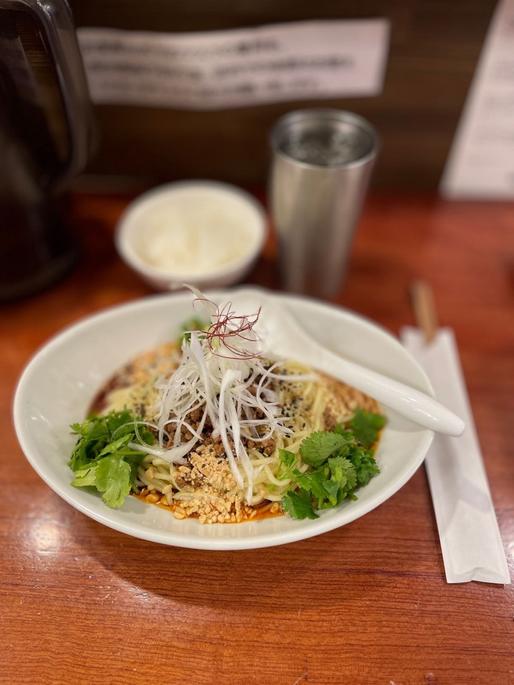 汁無し坦々麺  倍辛+シビレ激増し