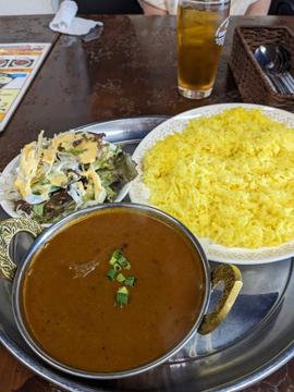 Aセット マトンカレー 辛口