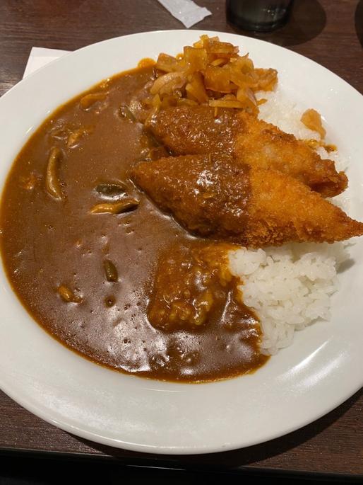 キノコカレーフィッシュフライトッピング 7辛