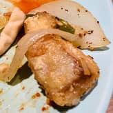 揚げ魚と野菜の黒胡椒炒め