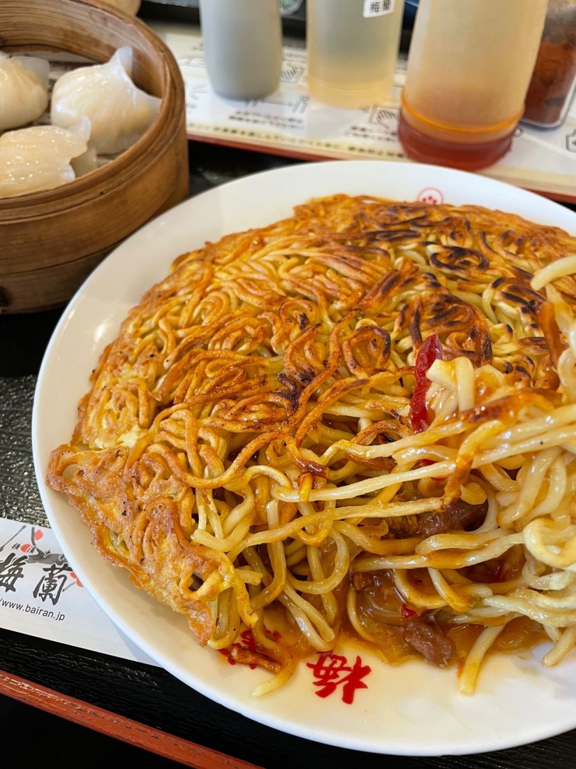 牛肉入辛口梅蘭やきそば 激辛