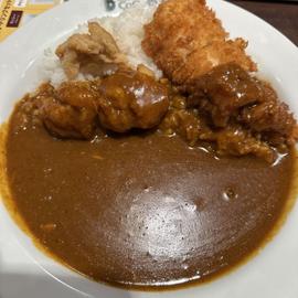 ポークカレー➕ささみ1本➕フライドチキン3個 10辛