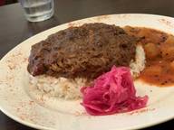 手ほぐしポークキーマカレー  黒大根のトマト煮添え 超辛の上の超〜〜辛