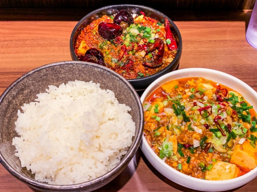 Ｗ麻婆豆腐定食(炎魔と酸辣麻婆を選択)