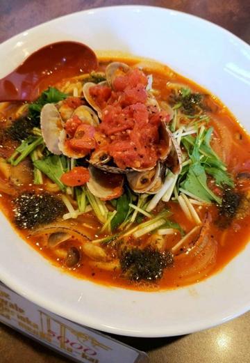 ボンゴレロッソ太麺 ￥850
 辛増し