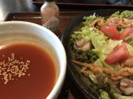 トマトとチキンのつけ麺