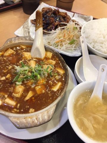 麻婆豆腐 + コマ焼き