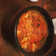 チーズラーメンスンドゥブ 辛さ控えめ（4段回中3）