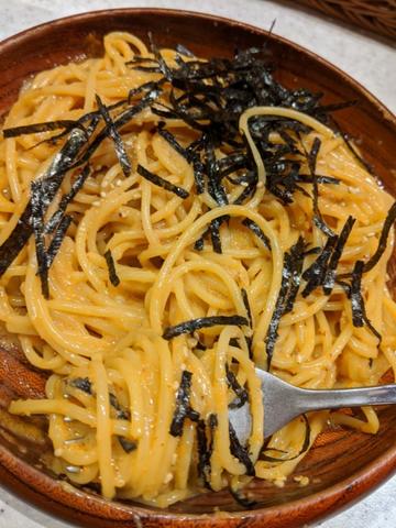 ウニとタラコとイカのパスタ 辛口＋55円