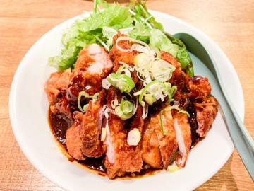 さっくり鶏パイ 汁なし麻婆麺 (ものすごく辛くとお願い)