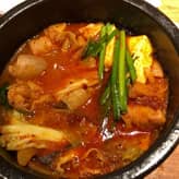 ホルモン鍋定食 辛