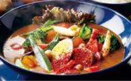 20種類の野菜をたっぷり食べるスープカレー(辛口) 荒目唐辛子、ハバネロパウダー、カイエンペッパー、ハラペーニョ、タバスコ1/3瓶追加トッピング