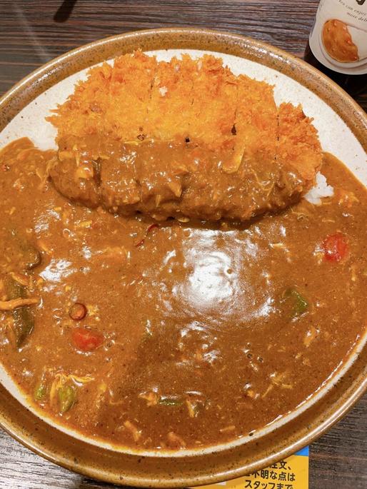 チキンと夏野菜、手仕込みとんかつ、ソース追加、カレー15辛
