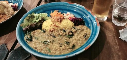 ほうれん草とお豆のベジタリアンカレー