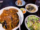 麻婆茄子丼 (辛くとお願い)