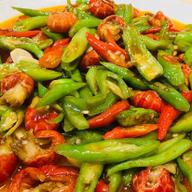 小炒龍蝦尾/ザリガニの尾、ピリ辛炒め