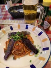 ナスとひき肉アラビアータ(辛め)