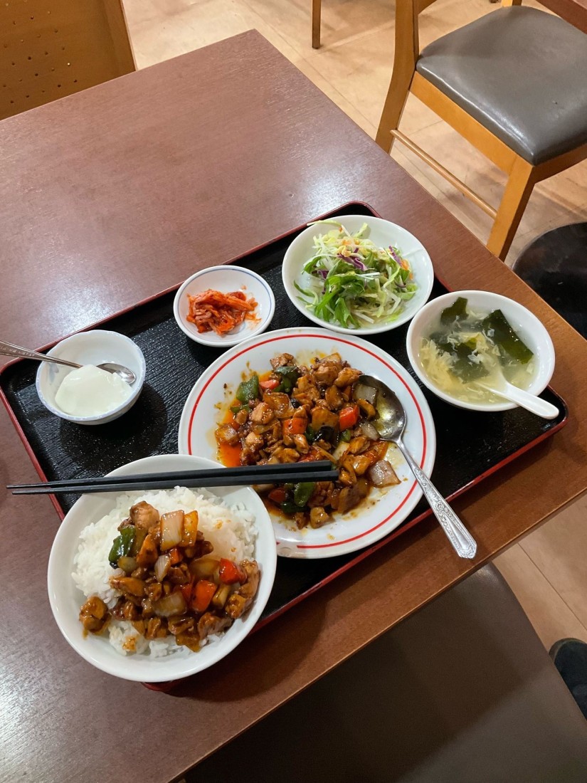 とり肉辛味噌炒め定食