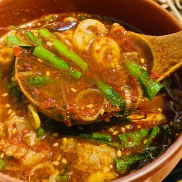 辛つけもつ蕎麦(ハバネロ麺) 10辛(極み)
