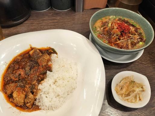 ハーフ&ハーフ担々麺と麻婆豆腐丼 辛5痺5