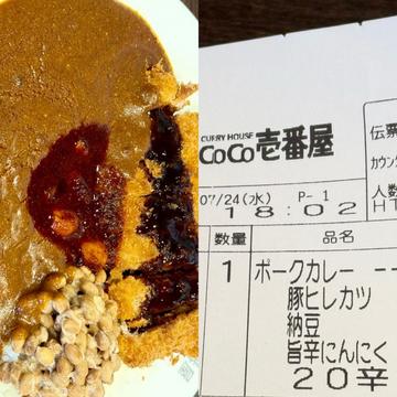 手仕込豚ヒレカツ 旨辛にんにく納豆カレー 20辛