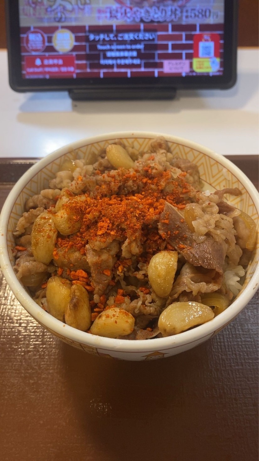 にんにくファイヤー牛丼（並盛）