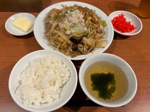 肉野菜炒め定食(激辛、野菜マシ、バター) 激辛