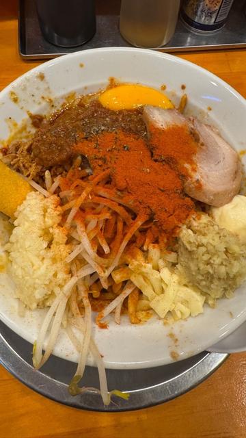 限定キーマーカレーまぜそば 辛変更