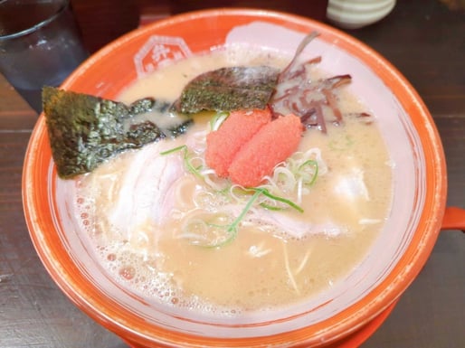 明太子ラーメン 旨辛ダレと生姜を盛り沢山