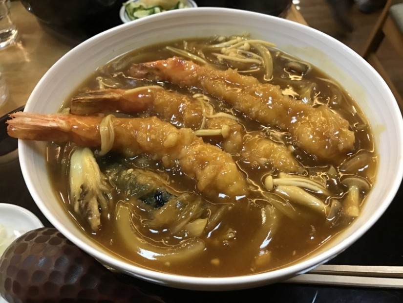 海老カレー蕎麦