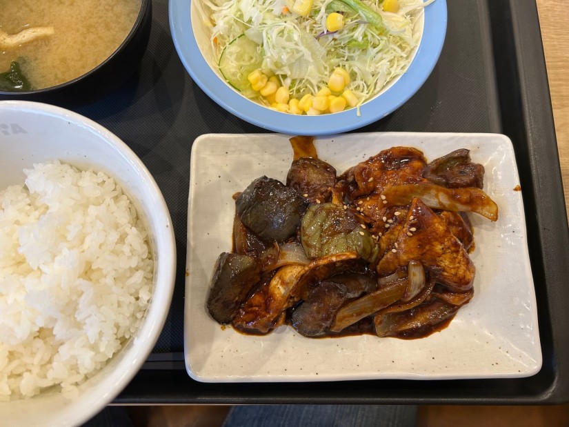 豚と茄子の辛味噌炒め定食