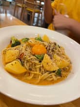 ヨード卵・光のピリ辛ミートカルボナーラ