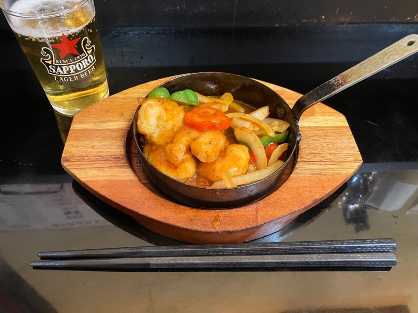 むき海老の四川風アヒージョ