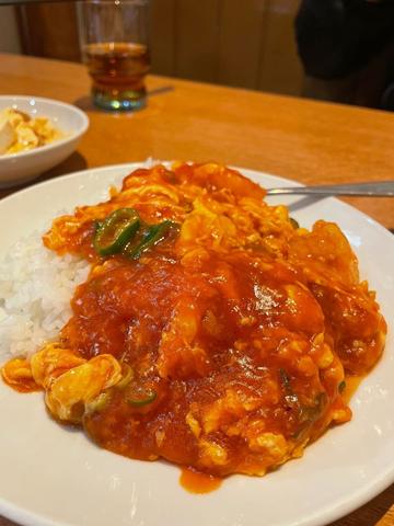 エビチリ玉子飯