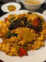 卵と豚肉の甘酢辛子炒め