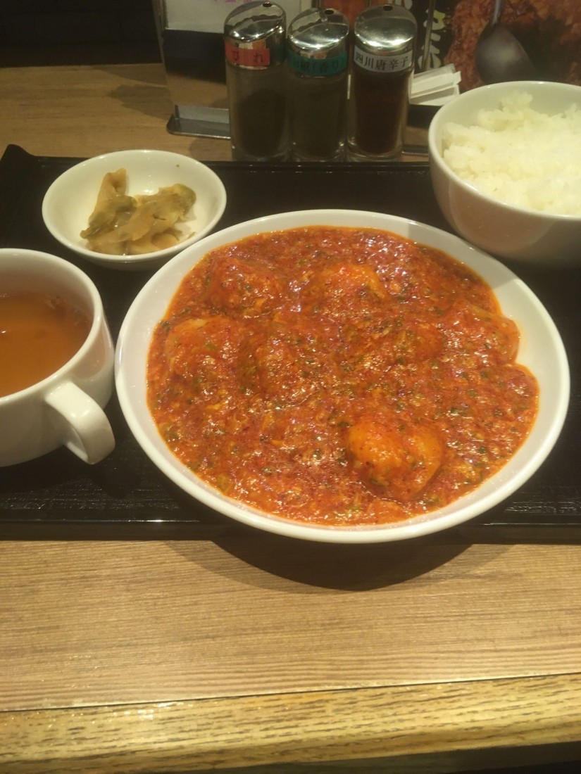 エビチリ定食 激辛